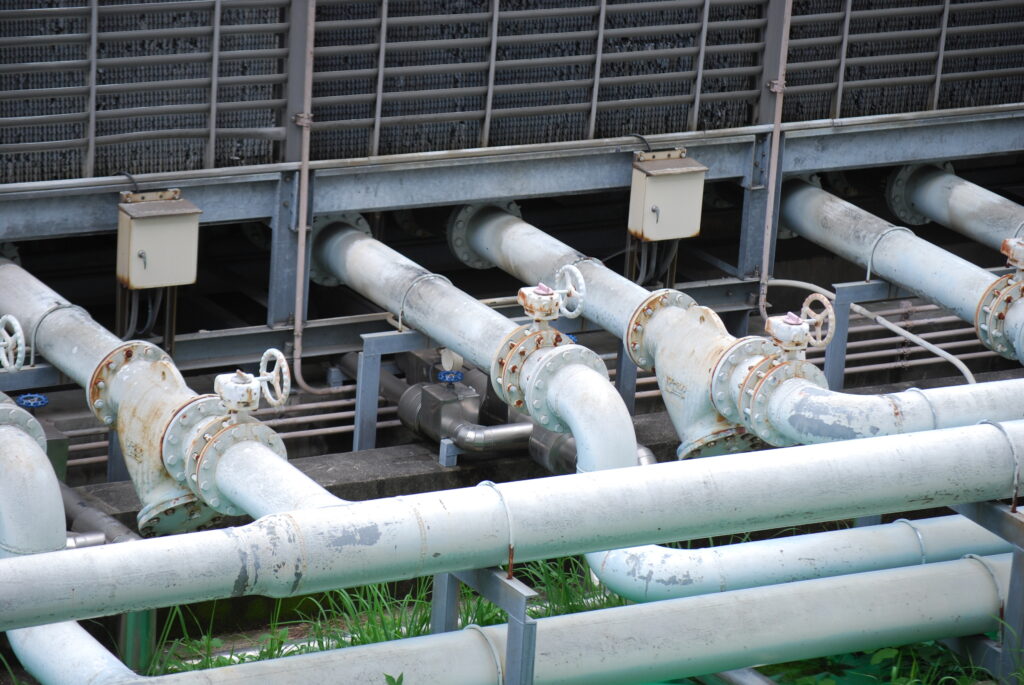 chemical factory pipes